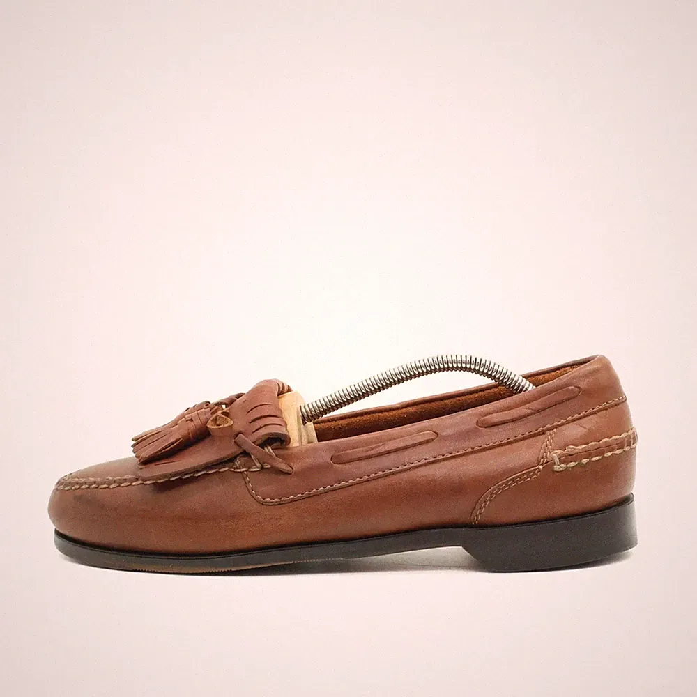 Johnston & Murphy Herren Tassel Schuh Braun Leder Komfort Loafer EU 42,5