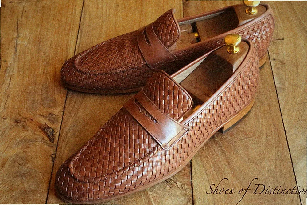 Jones Bootmaker Braun Gewebte Schuhe Halbschuhe Herren UK 9 EU 43 US 10