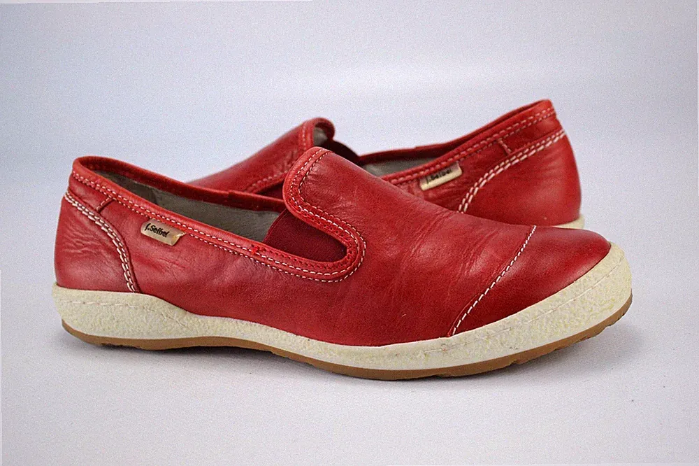 Josef Seibel Gr.38 Damen Komfort Ballerinas Slipper Loafers Rot TOP M 823