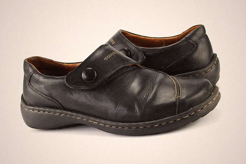 Josef Seibel Gr.38 Damen Komfort Halbschuhe Slipper Loafers Leder Schwarz T 478