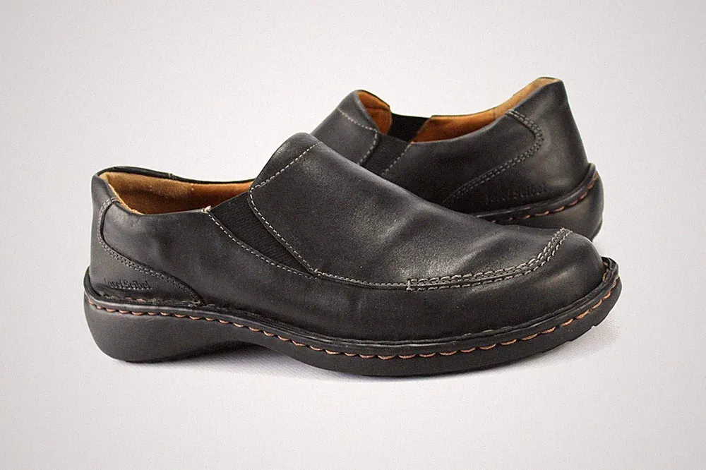 Josef Seibel Gr.40 Damen Komfort Halbschuhe Slipper Loafers Leder Schwarz R 412