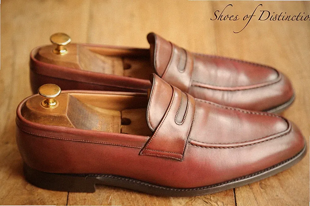 Joseph Cheaney Braun Leder Schuhe Penny Loafer Herren UK 8 F EU 42 US 9