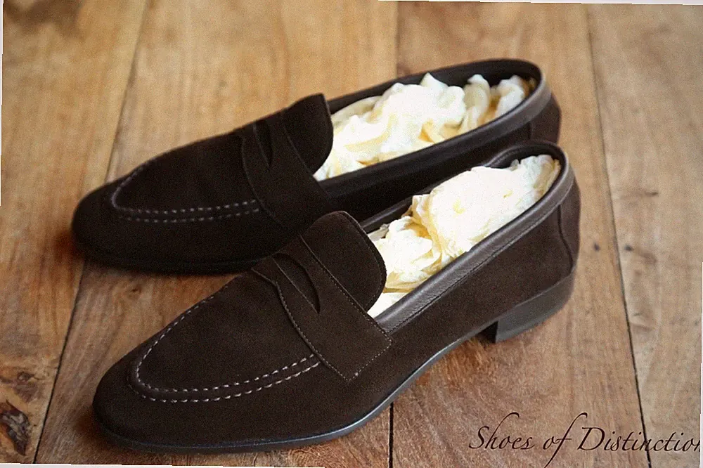 Joseph Cheaney Tori Braun Wildleder Schuhe Penny Loafer Herren UK 6 EU 40 US 7