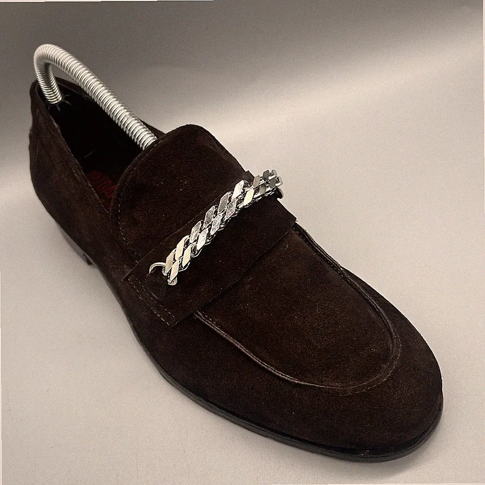 JP/David Made In Italy Halbschuhe Dunkelbraun Wildleder Leder Herren Uk 6,5 EU 40
