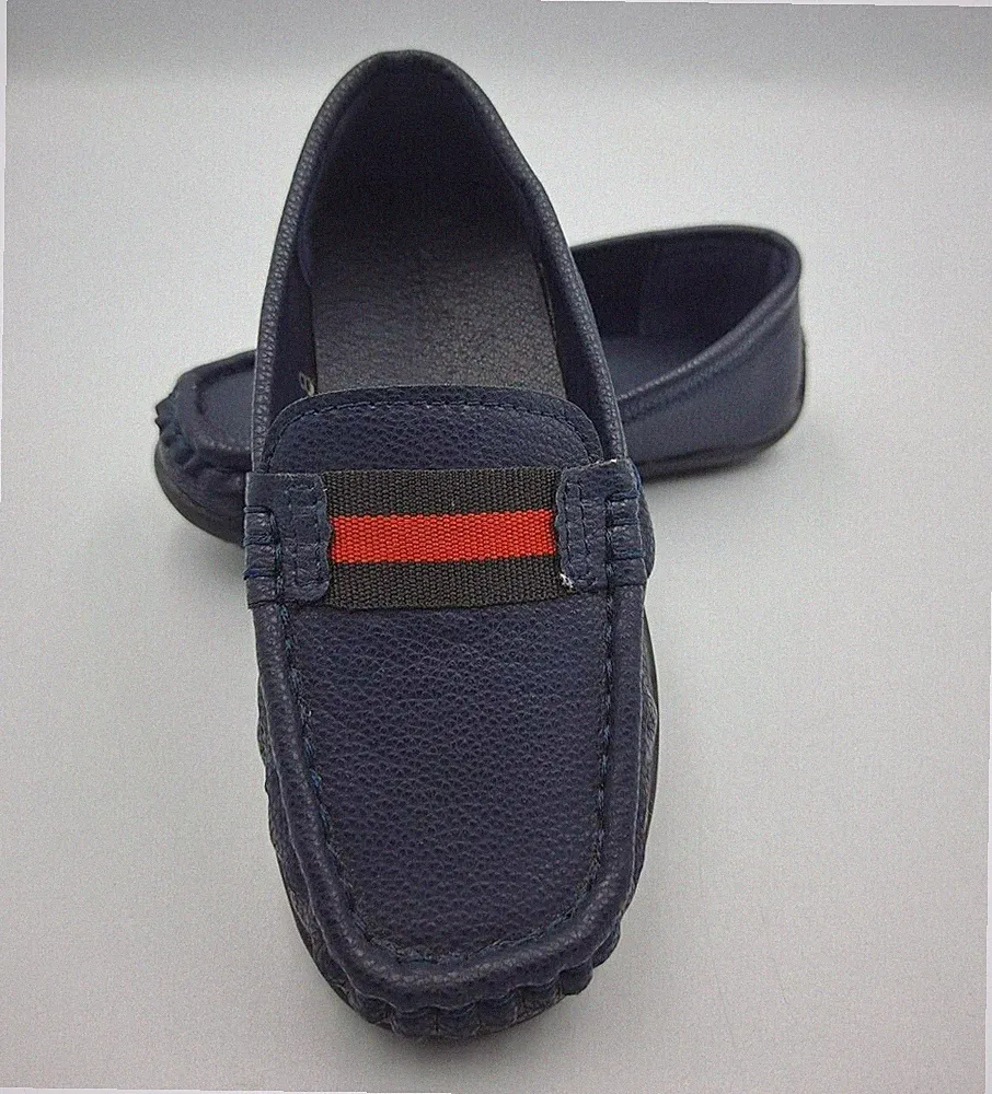 Jungen Marine Slipper Halbschuh Mokassin Schuhe Kunstlederoptik Gr. 9 zu 1