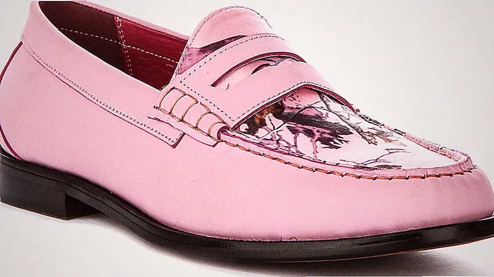 Justinreess England Gabriel Wildlife Kunstdruck Herren Halbschuh In Pink UK 6 - 13