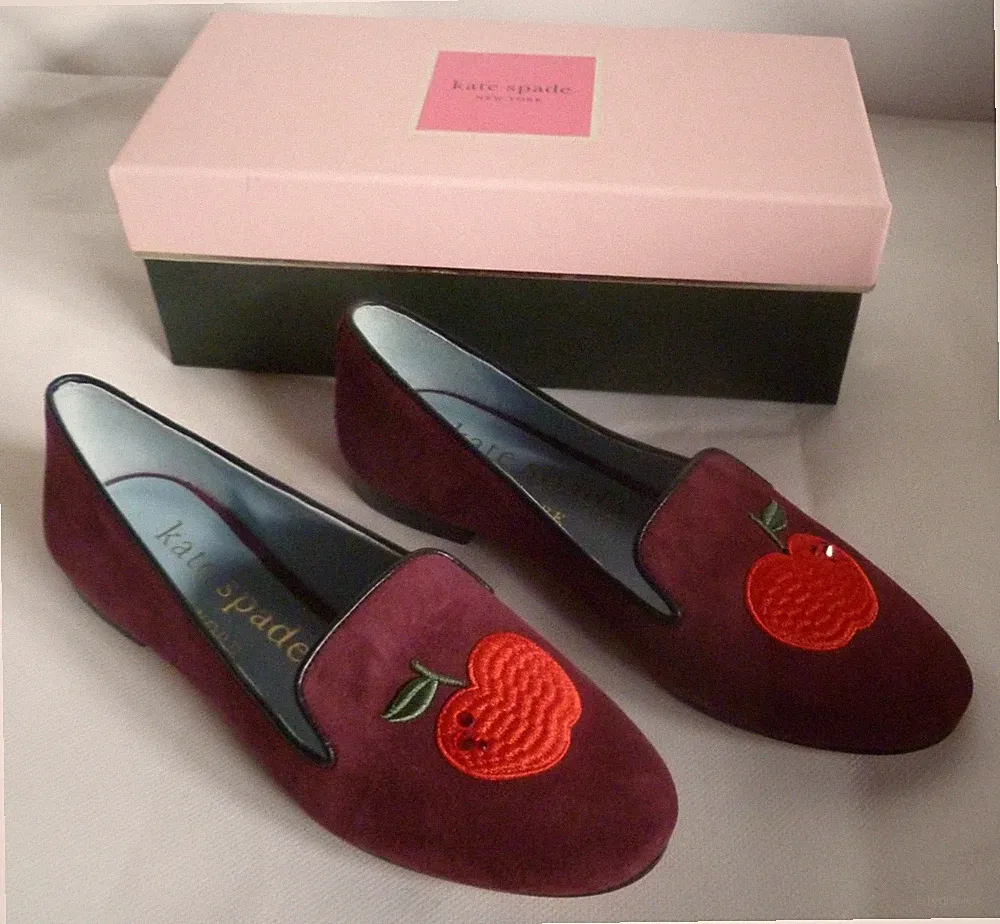 Kate Spade Lounge Apple Loafer Wildleder Slipper Flats UK 3,5 / US 6 (EU 36,5) NEU