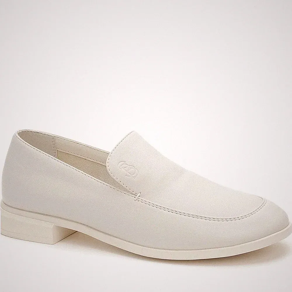 Keddo Damen Weiße Leder Loafer Freizeit 957073-01-02