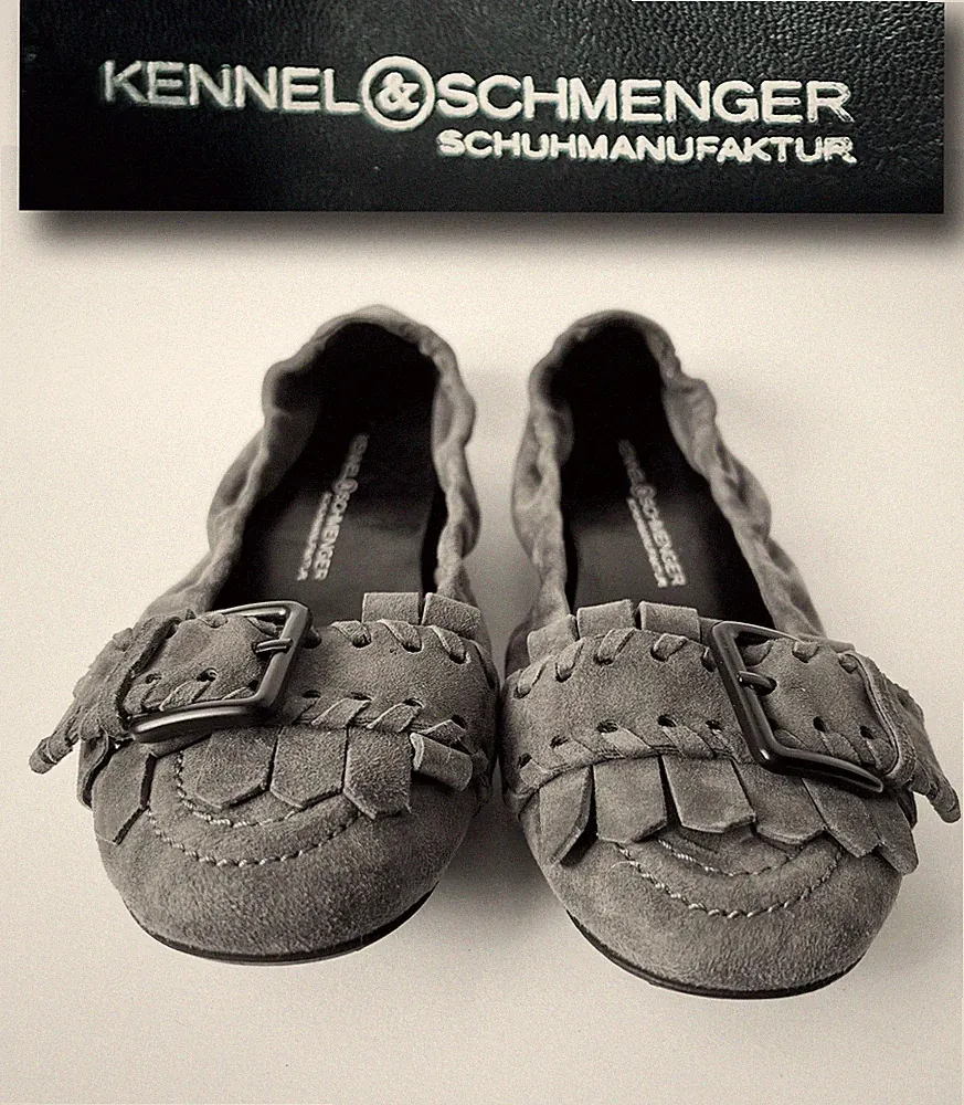 KENNEL & SCHMENGER Ballerinas Gr. 5 38 flache Schuhe Loafer Slipper GRAU neu