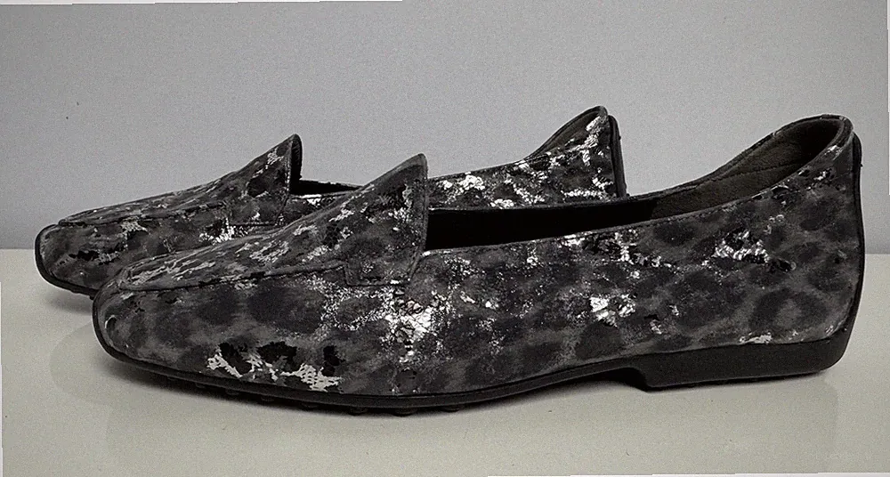 Kennel & Schmenger Leder Loafer Gr 5 / 38 Animal Print Slipper Ballerinas 9711