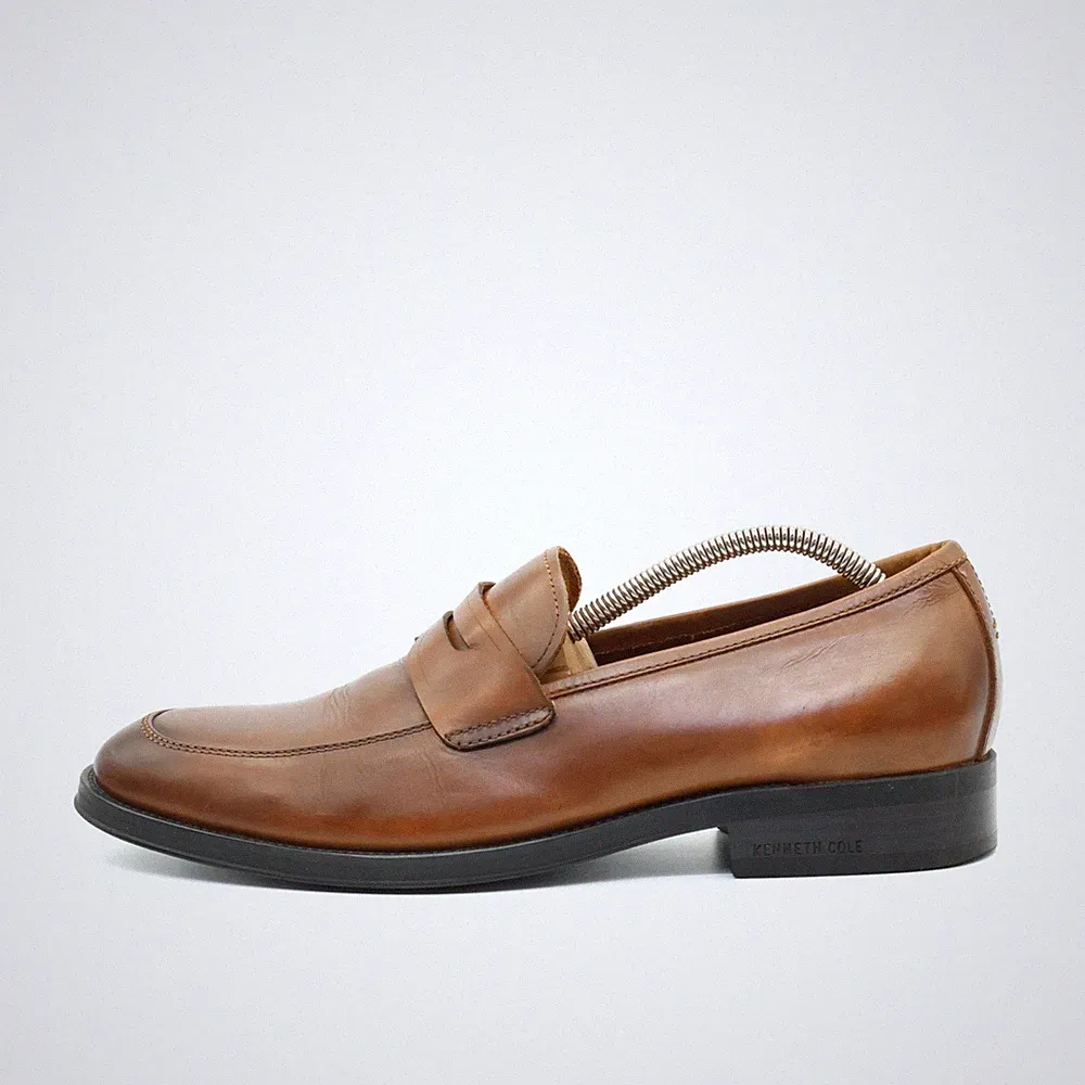 Kenneth Cole Herren Brick Slip On Slip-On Braun Echtleder, Loafer EU 41,5