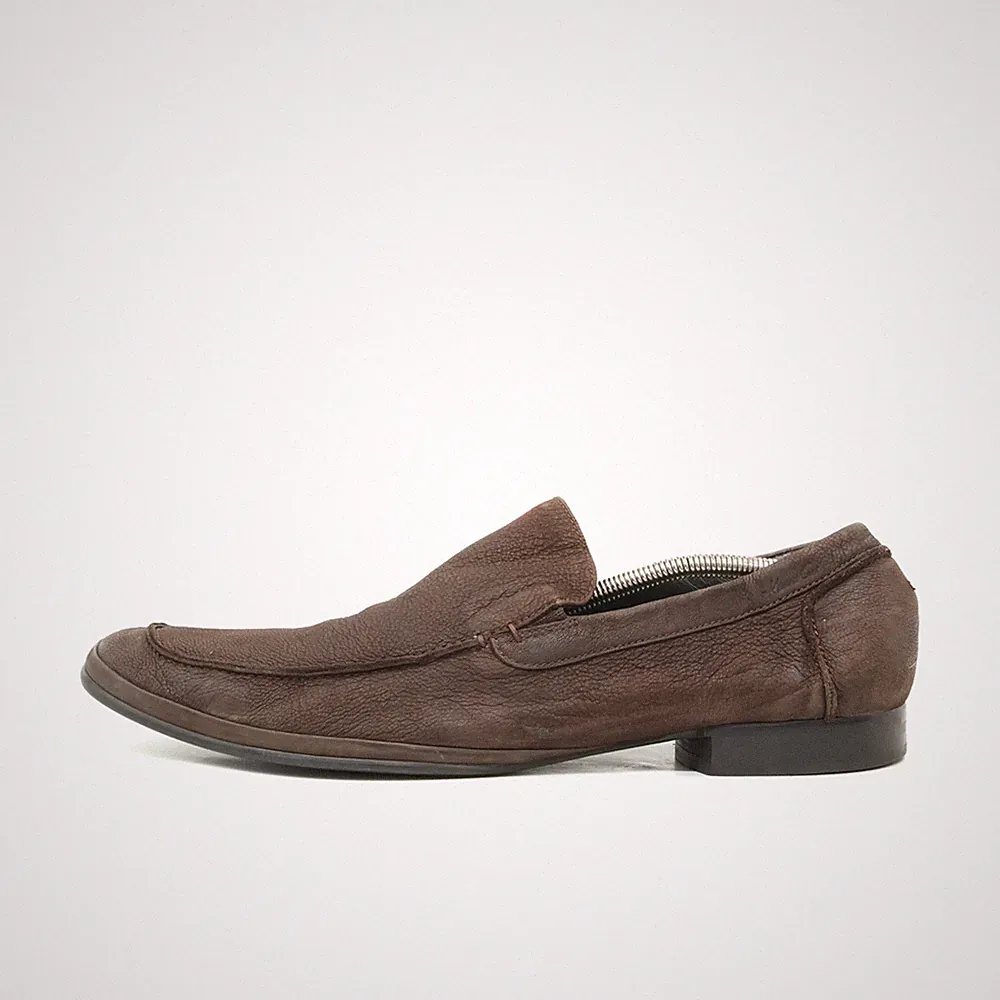 Kenneth Cole Herren SYN-OPTIC Slipper Braun Leder Silver York Loafer EU 47