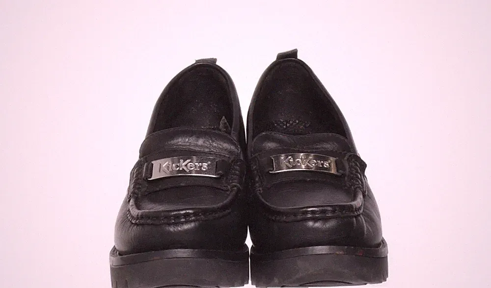 🖤 Kickers Loafer / Pumps – Chunky Plateausohle – Leder – schwarz 🖤