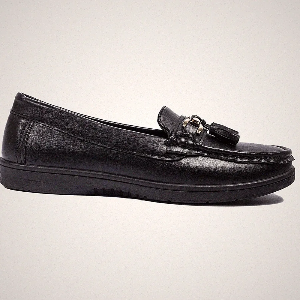 Kinder Mädchen Damen Kunstleder Pennyloafer Mokassins Quasten Flache Schuhe