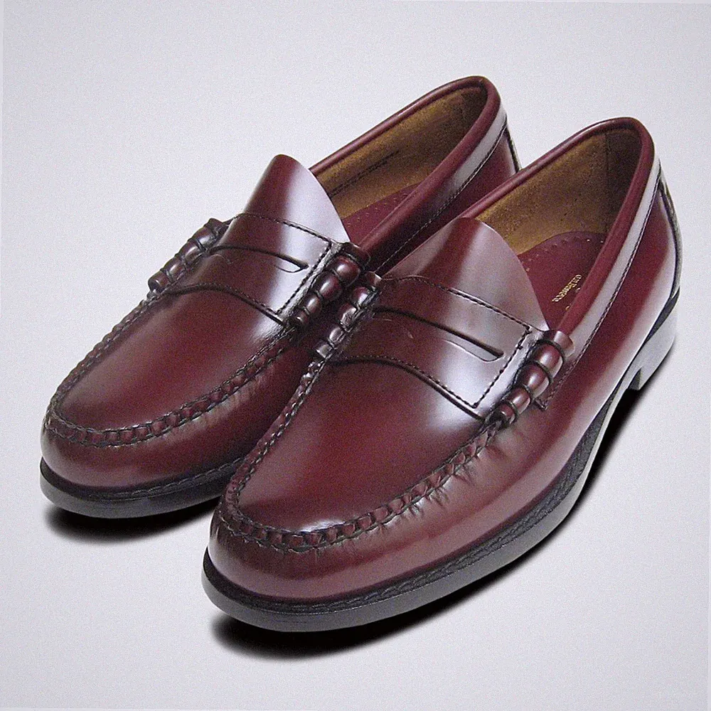 Klassische Herren Burgunderrot Wein Larson Penny Halbschuhe GH Bass Weejuns