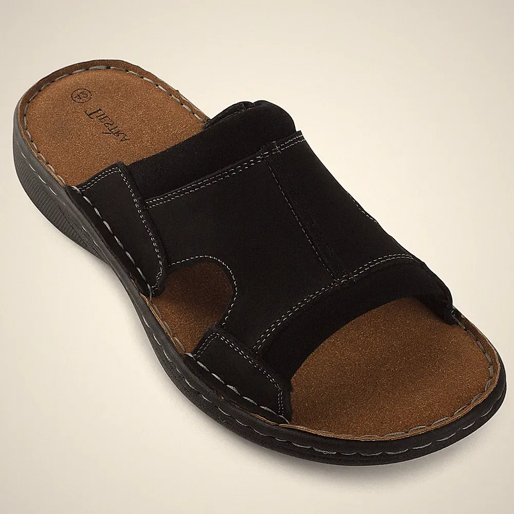 Komfort Sandalen Herren Leder Sandalen für breite Füße Freizeit Pantolette 41-47