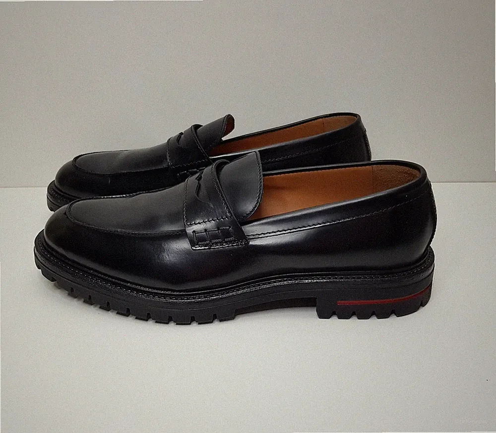 KURT GEIGER GRÖSSE 9 UK EU43 HERREN SCHWARZ LEDER LOW TOP SLIPPER PENNY HALBSCHUHE SCHUHE