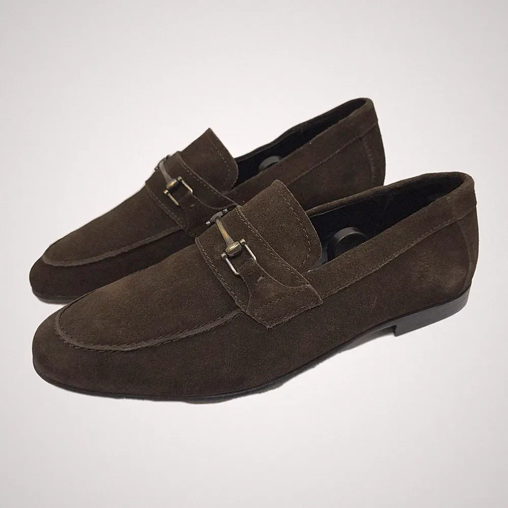 Kurt Geiger Halbschuhe Schuhe Herren Größe UK 10 / EU 43 Braun Wildleder Schnalle Halbschuhe