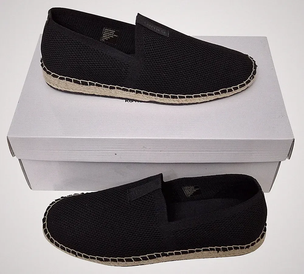 Kurt Geiger London Herren Bahama Slipper Schwarz Woven Espadrille EU 41 UK 7 UVP119€