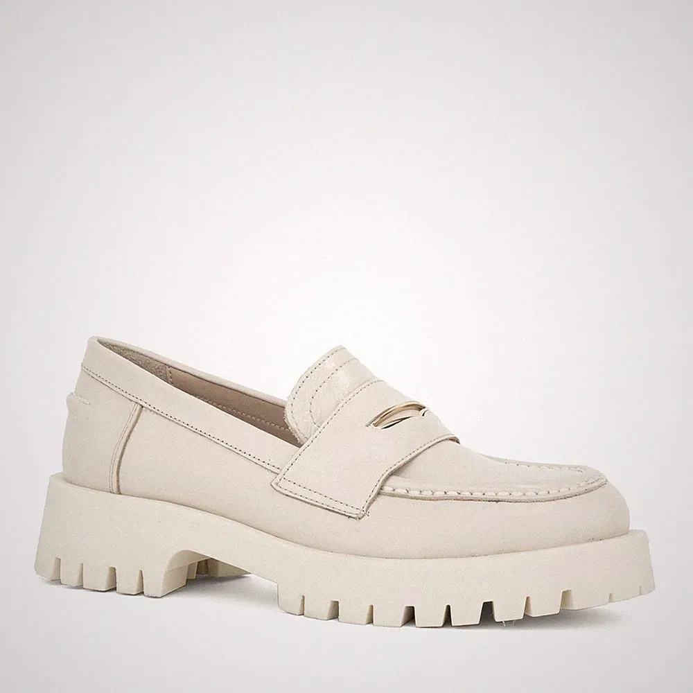 La Conte Damen Beige Leder Loafer Freizeit LAC6021-23110