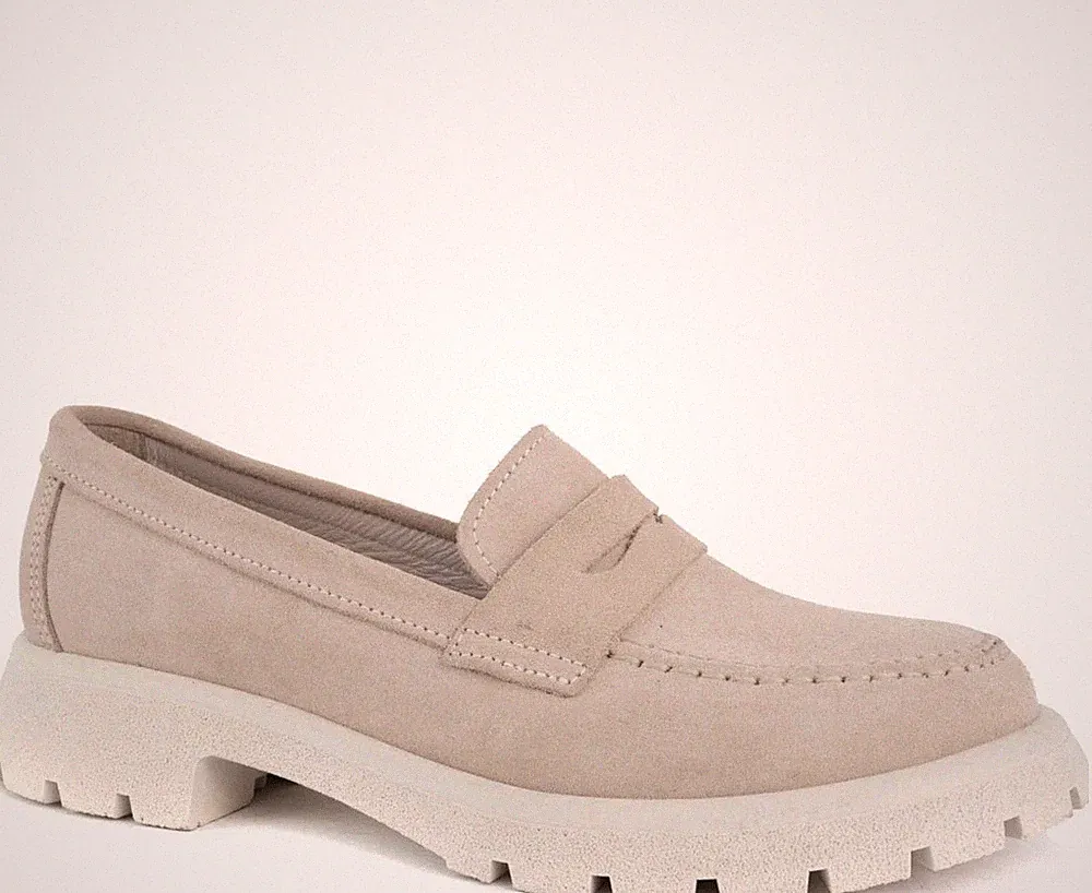 La Conte Damen Beige Leder Loafer Freizeit LAC6030-25113