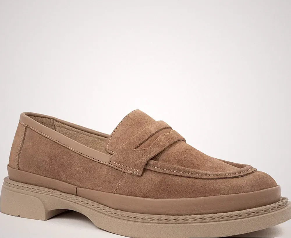 La Conte Damen Beige Leder Loafer Freizeit LAC6570-25100