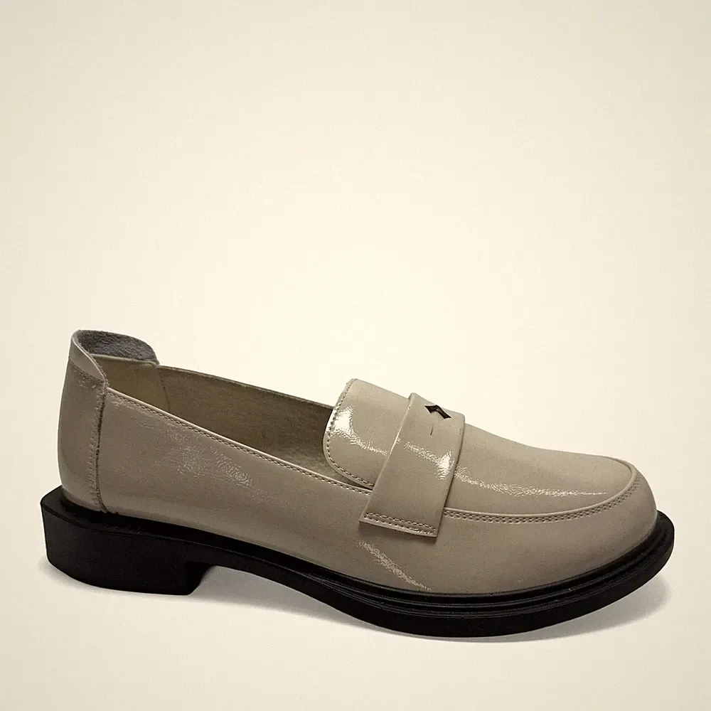 La Conte Damen Beige Leder Loafer Freizeit LAC6594-26108BEI