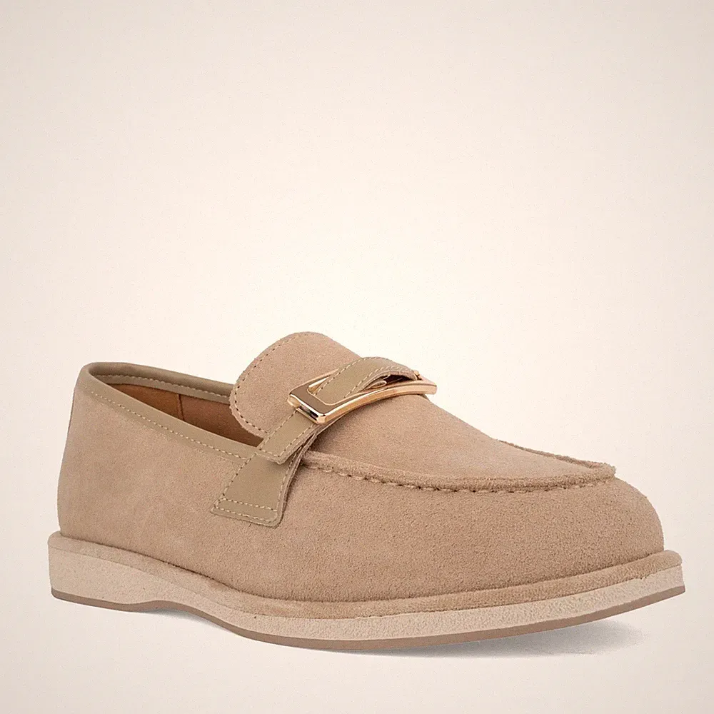 La Conte Damen Beige Wildleder Loafer Freizeit LAC6582-26155BEI