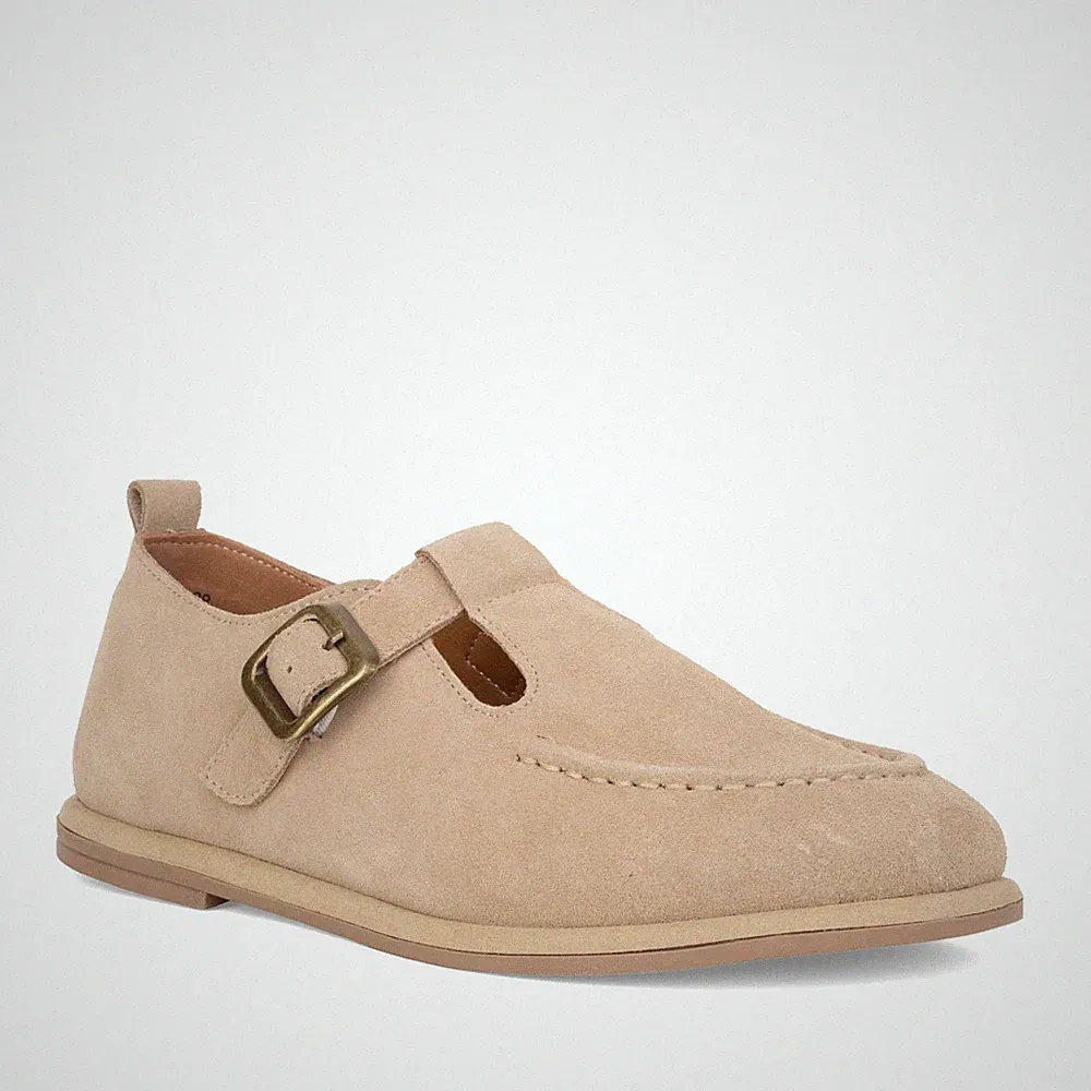 La Conte Damen Beige Wildleder Loafer Freizeit LAC6590-26146NUD