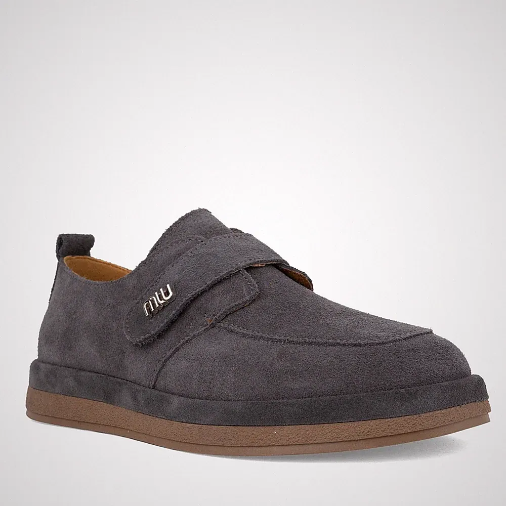 La Conte Damen Graue Wildleder Loafer Freizeit LAC6582-26141GREY