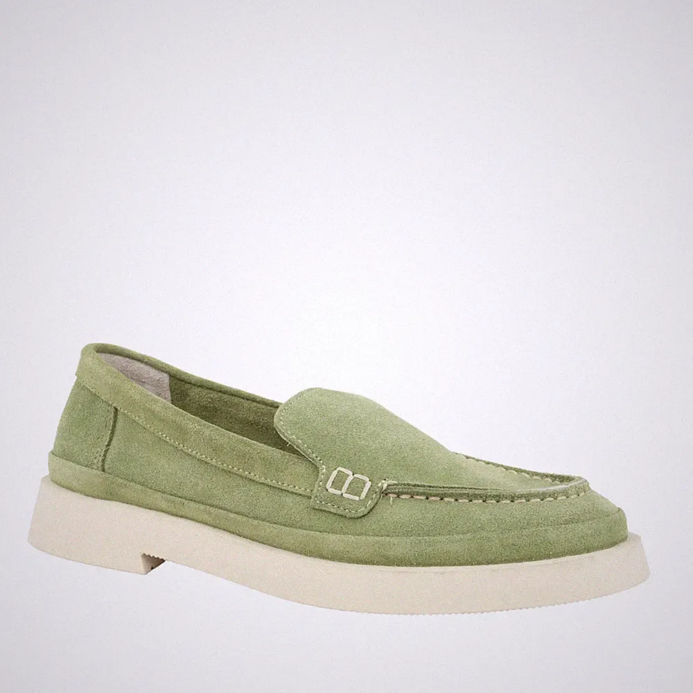 La Conte Damen Grüne Leder Loafer Freizeit LAC6570-25120
