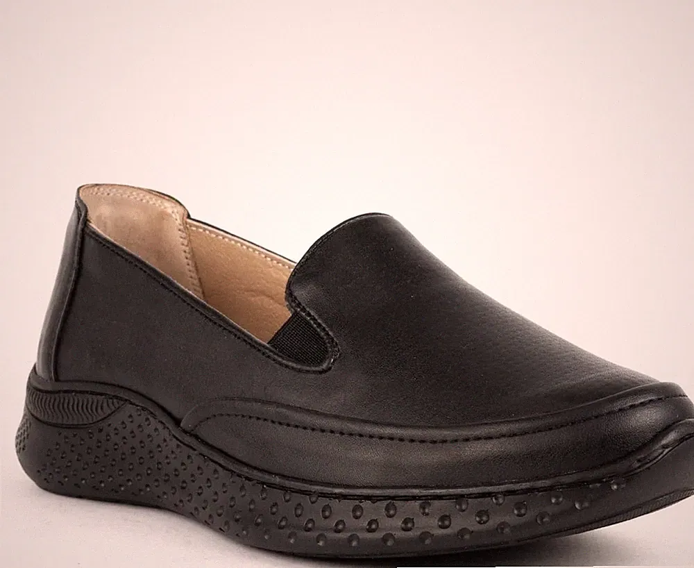 La Conte Damen Schwarze Keilabsatz Loafer Freizeit LAC6029-25110