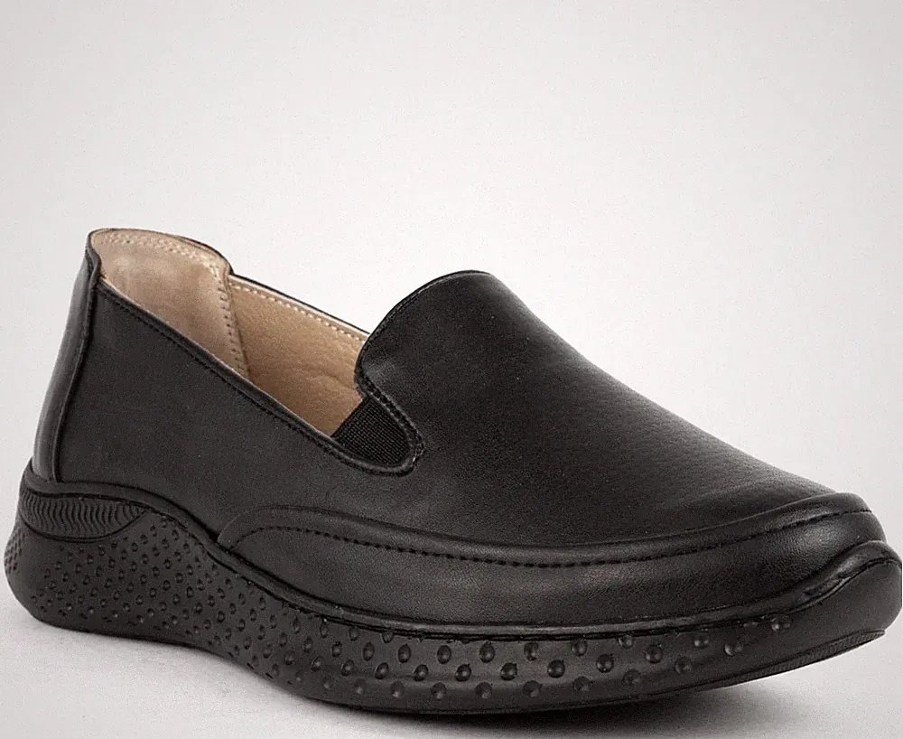 La Conte Damen Schwarze Keilabsatz Loafer Freizeit LAC6029-25110