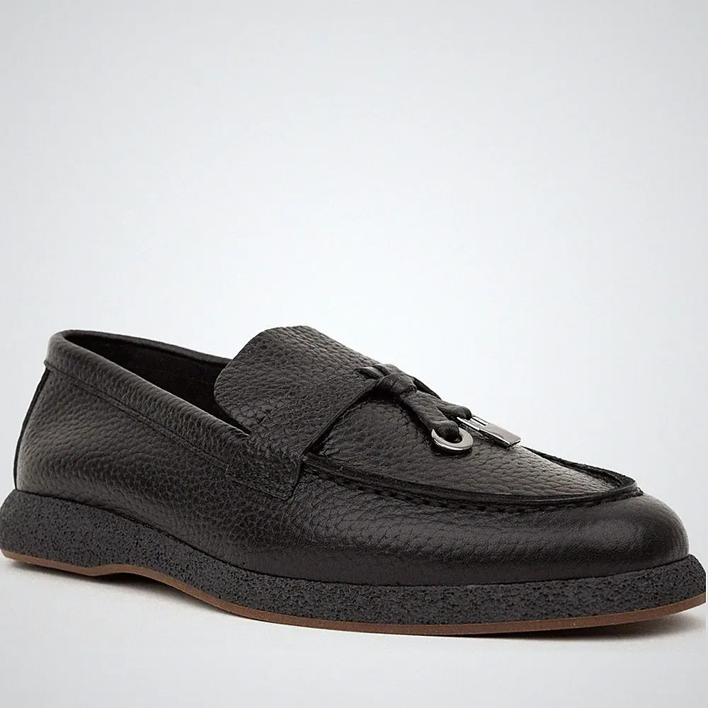 La Conte Damen Schwarze Leder Loafer Freizeit LAC6023-25127