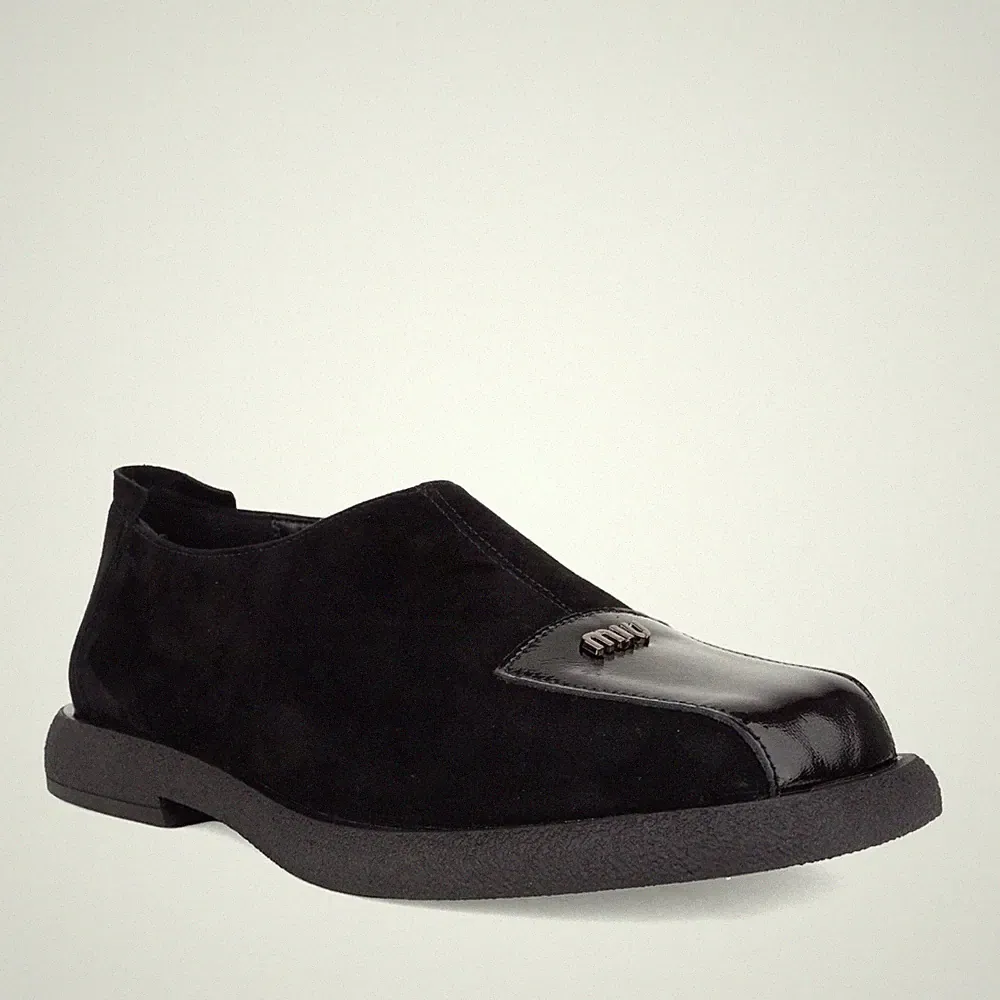 La Conte Damen Schwarze Wildleder Loafer Elegant LAC6582-26151BLK