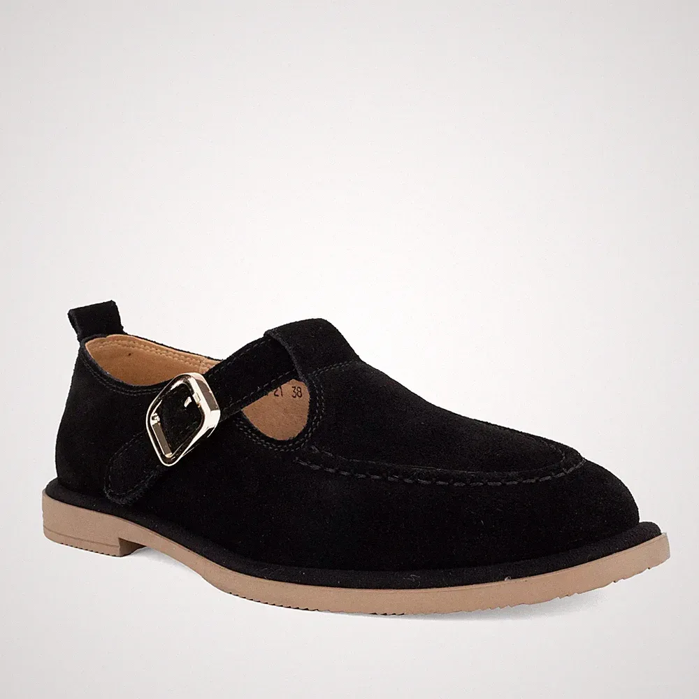 La Conte Damen Schwarze Wildleder Loafer Freizeit LAC6582-26101BLK