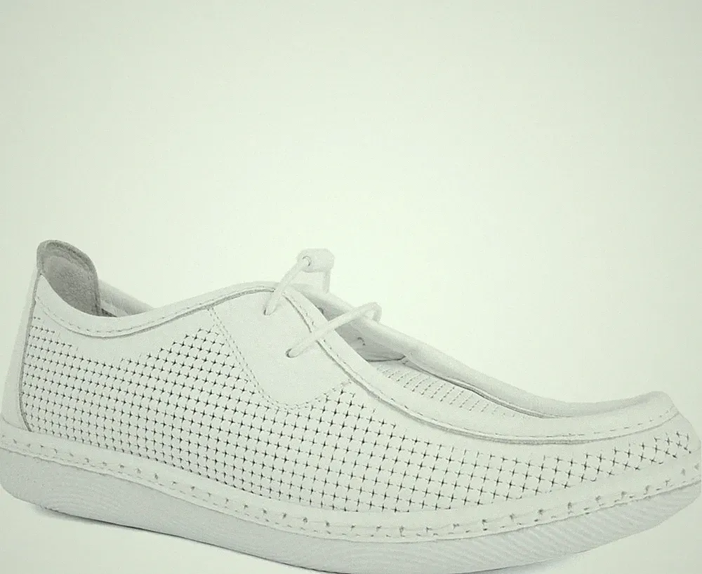 La Conte Damen Weiße Leder Loafer Freizeit LAC6030-25112