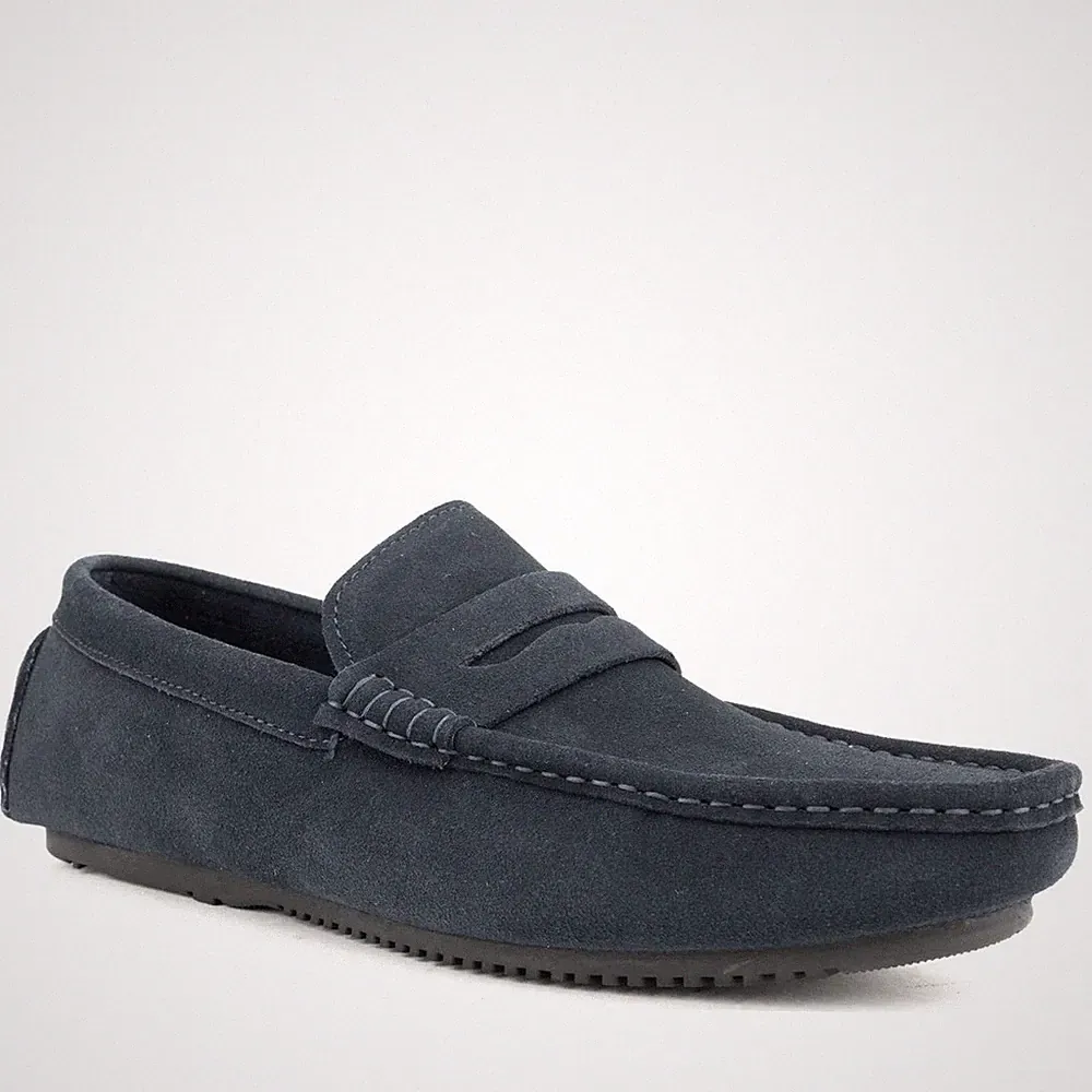 La Conte Herren Blaue Wildleder Loafer Freizeit LAC3969-20303