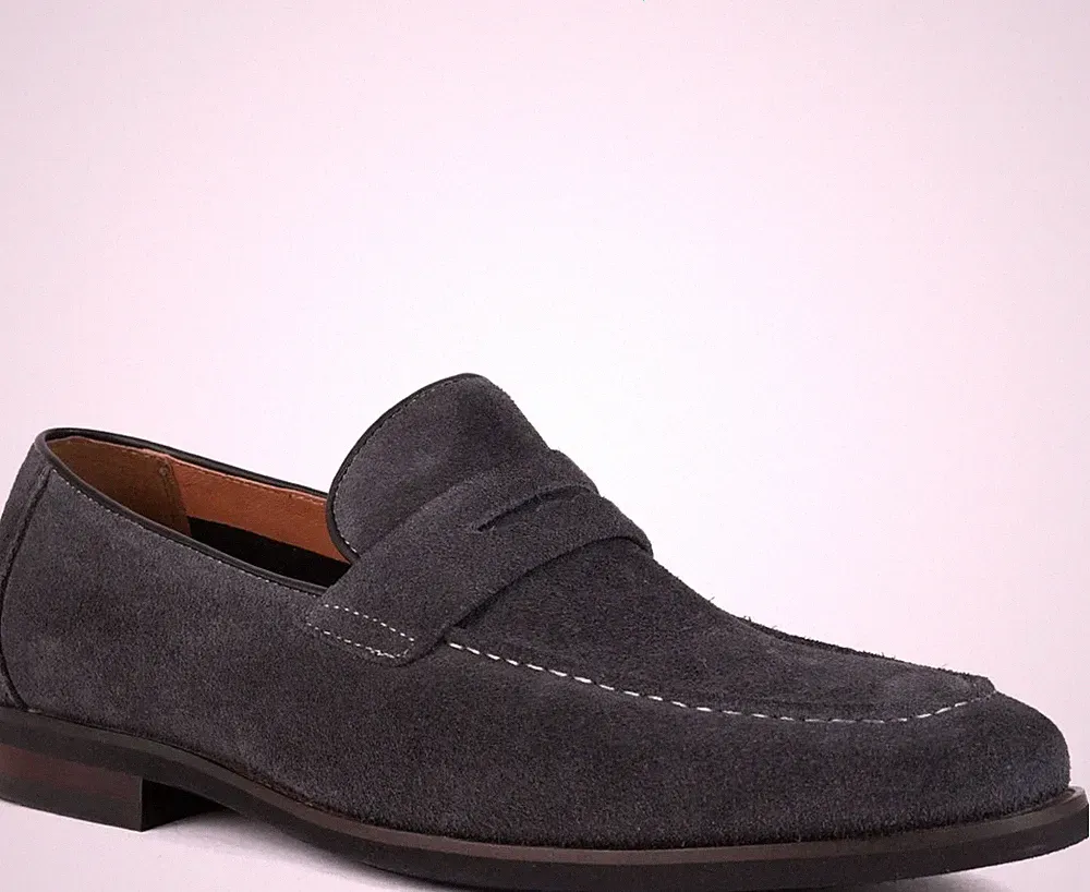 La Conte Herren Graue Wildleder Loafer Freizeit LAC3969-20318