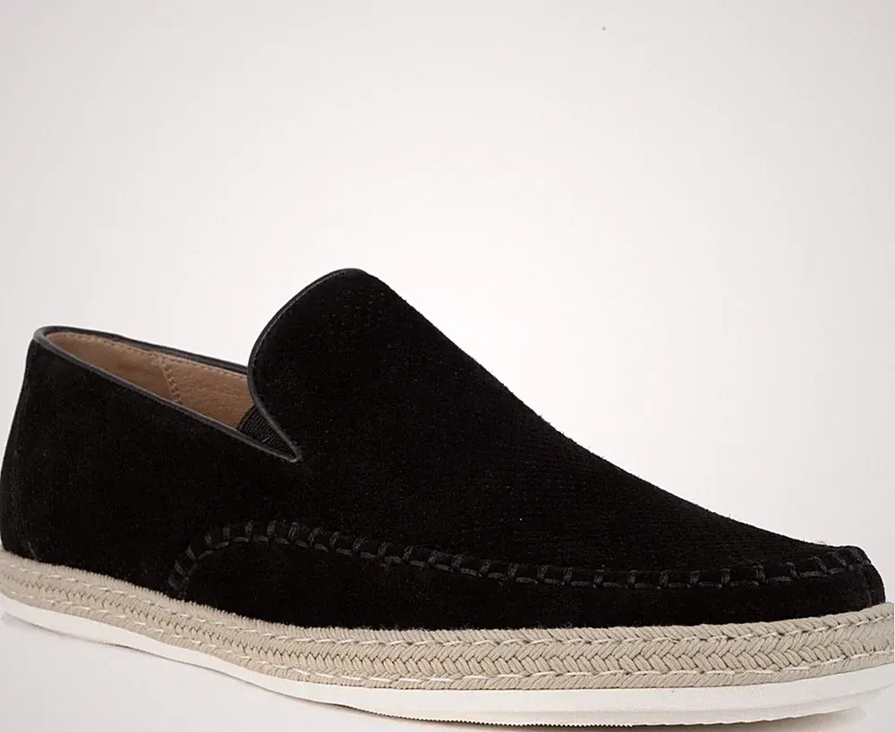 La Conte Herren Schwarze Wildleder Loafer Freizeit LAC3969-20300