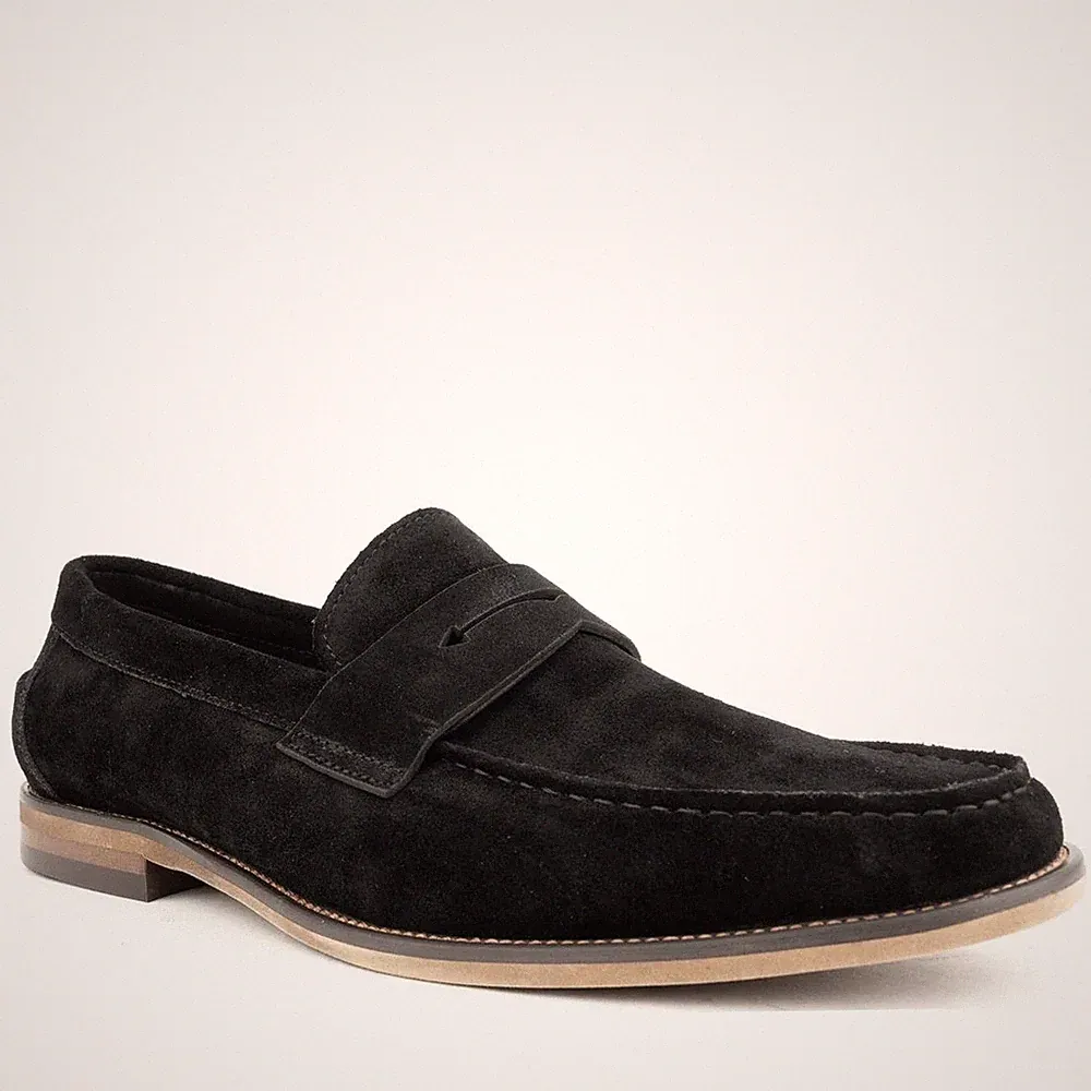 La Conte Herren Schwarze Wildleder Loafer Freizeit LAC3969-20328