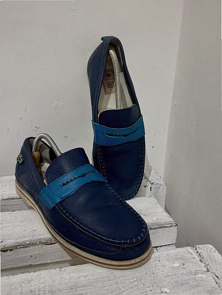 Lacoste Live Herren Ipsden Vintage Y2K Slipper Weiches Leder Halbschuh Schuhe 8,5 42,5