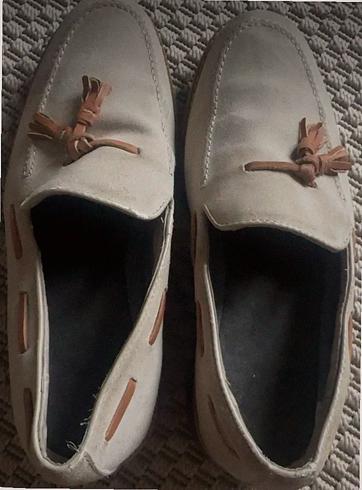 Lässige Loafer , Mokkasin, Halbschuhe, Gr.45, beige, Wildleder