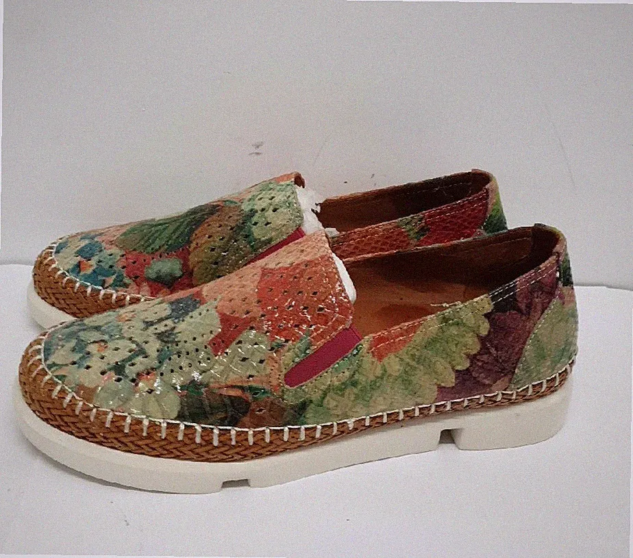 LAmour Des Pieds Stazzema Halbschuhe mit Schlangenlederstruktur Blumenmuster Größe USA 8M | BRS #