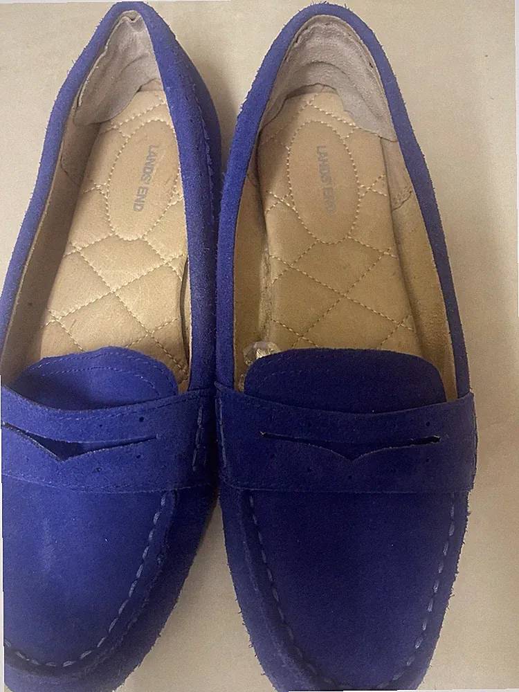 Land’End – königsblaue Wildleder-Mokassins Halbschuhe Autofahren flache Schuhe – UK – 4,5