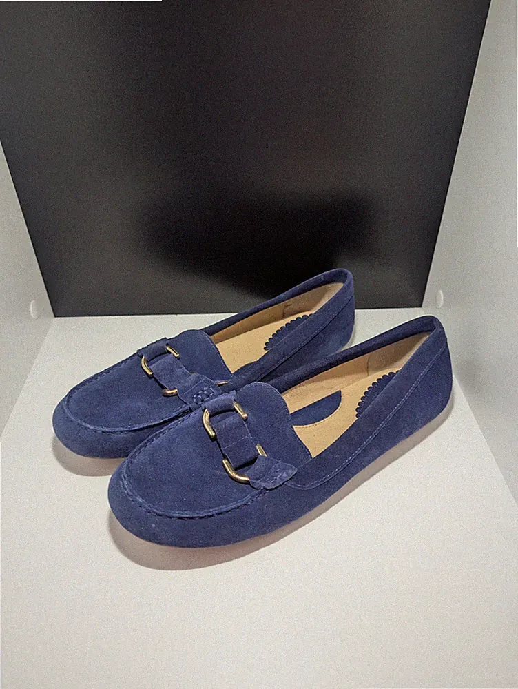 Lands’ End Loafer / Slipper Damen Blau Gr. 40 – Wildleder