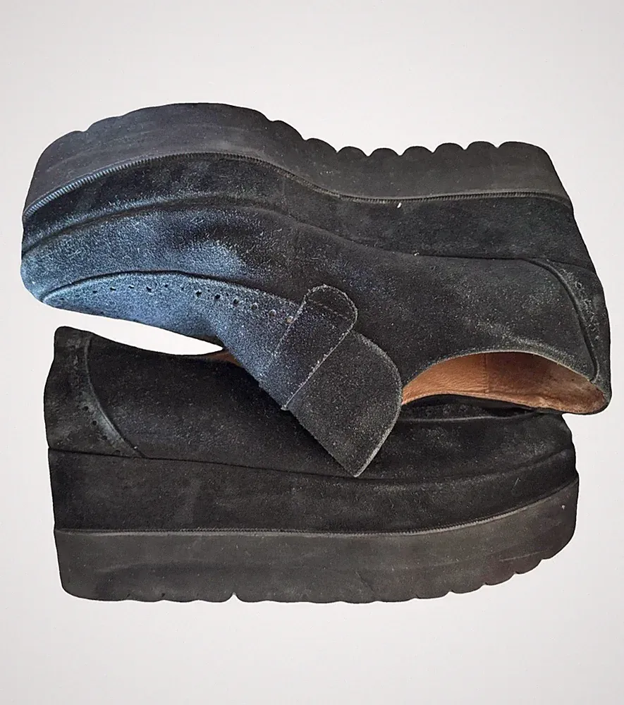 LAURA BELLARIVA Plateau Halbschuhe - Wildleder schwarz - 39