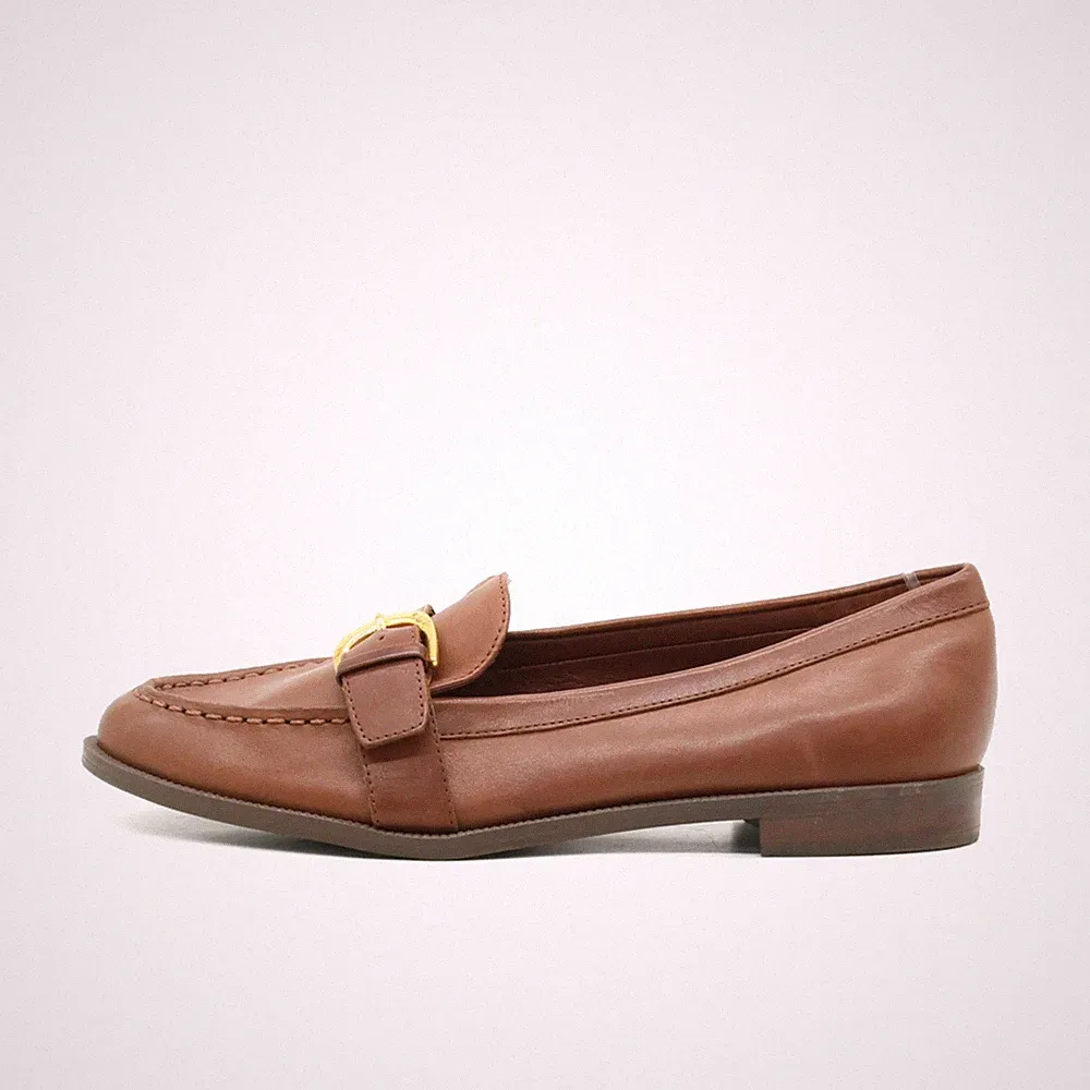 Lauren Ralph Damen Loafer braun Leder Low-Top Mokassin EU 36