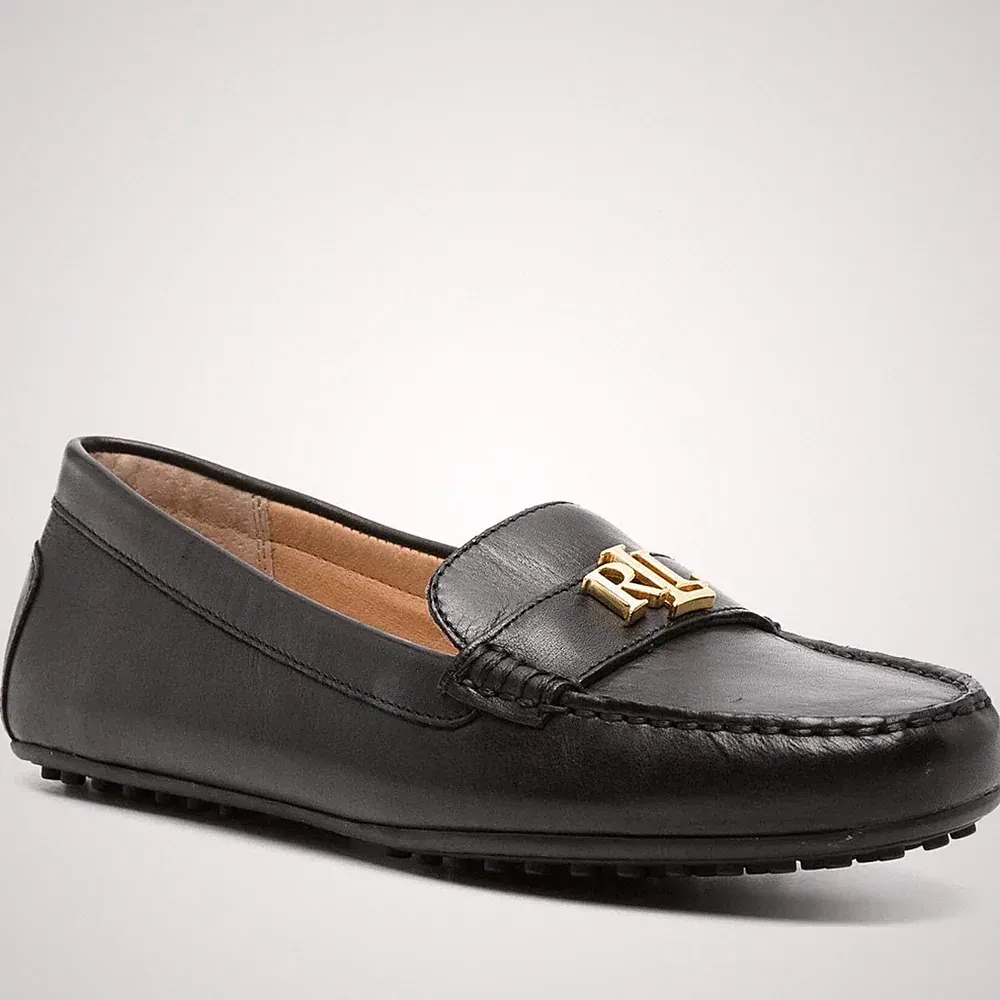 Lauren Ralph Lauren Barnsbury Damen Schwarze Leder Loafer Elegant 802925635001