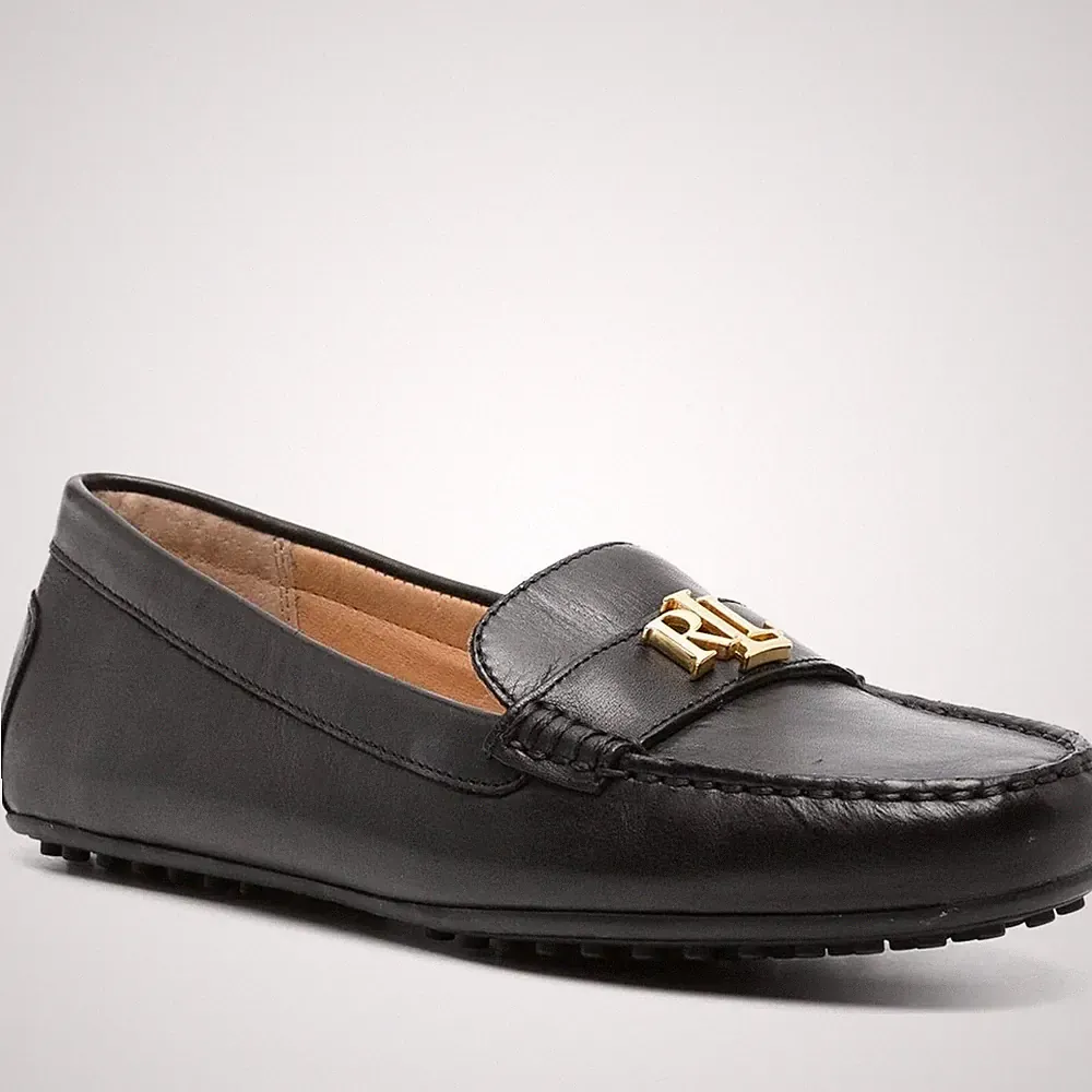 Lauren Ralph Lauren Barnsbury Damen Schwarze Leder Loafer Elegant 802925635001
